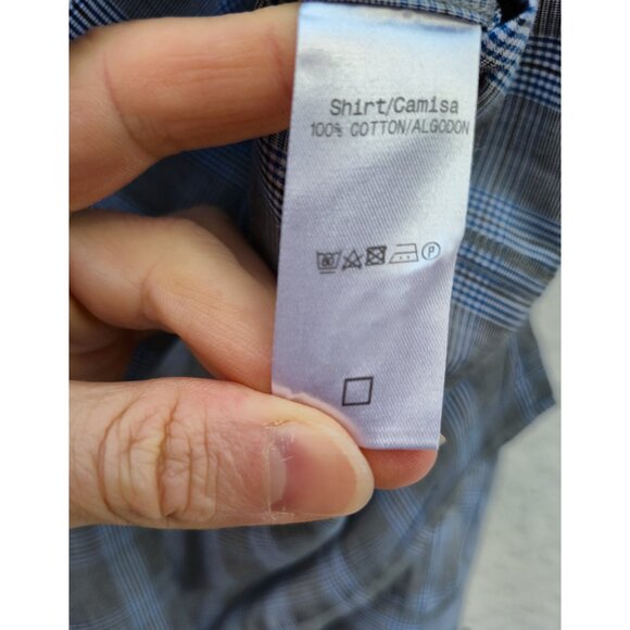 Ermenegildo Zegna Plaid Button-Down Shirt Blue Grey Men’s Luxury Designer Size M - Picture 11 of 11